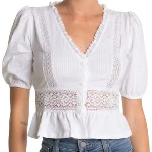 TopShop lacy white crop top size 4